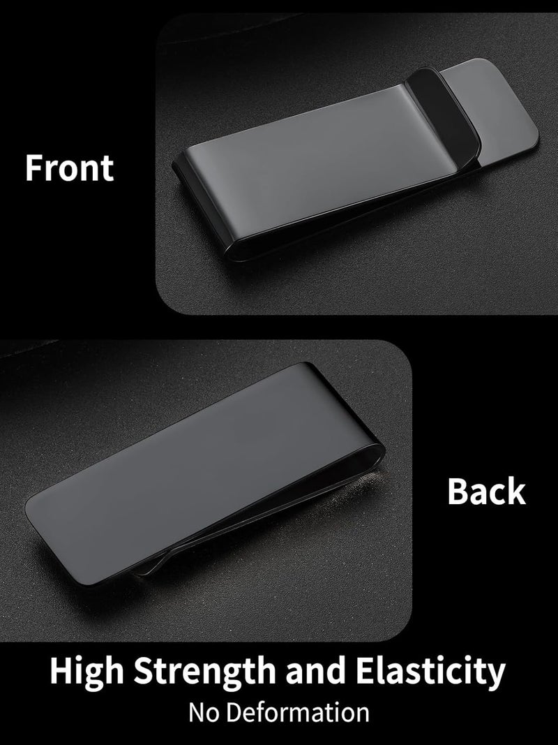 ChainsHouse Stainless Steel Money Clip Slim Wallet Credit Business Card Holder for Men, Wallet Charms Gift for Father Dad Husband - Image 4